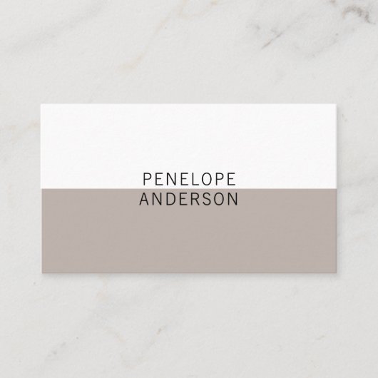 Elegant Neutraal Grijs Minimalistisch QR Code Mode Visitekaartje (Voorkant)