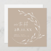 Elegant neutraal groot plein sparen de Datum Save The Date (Voorkant / Achterkant)
