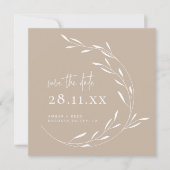 Elegant neutraal groot plein sparen de Datum Save The Date (Voorkant)