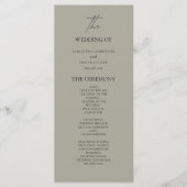Elegant Neutraal Huwelijksprogramma Menu (Voorkant)