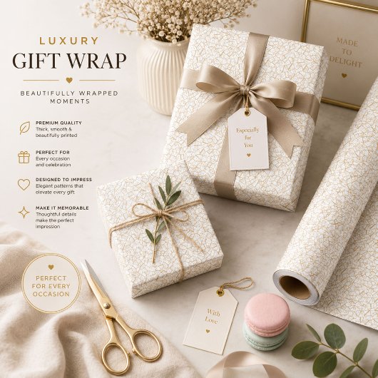 Elegant neutraal inpakpapier met patroon