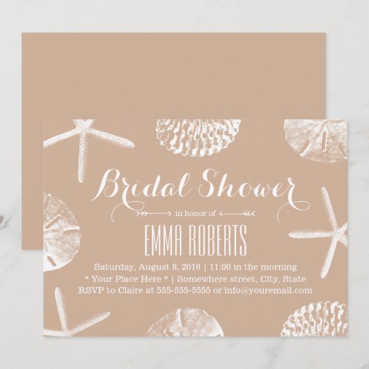 Elegant neutraal strand Vrijgezellenfeest Kaart (Voorkant / Achterkant)