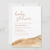 Elegant Neutraal Terracotta Abstract Baby shower Kaart (Voorkant)
