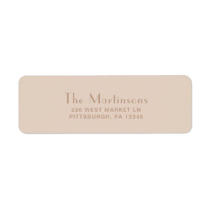 Elegant neutraal type bruiloft adres etiket