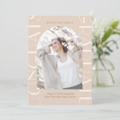 Elegant Neutral 2 Foto Afstuderen Aankondiging (Staand voorkant)