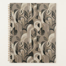 Elegant Neutral Abstract Geometric Notebook 