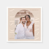 Elegant Neutral Arch Photo Wedding Servet (Voorkant)