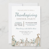 Elegant Neutral Autumn Herfst Thanksgiving Diner Kaart (Voorkant)