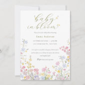 Elegant Neutral Baby in Bloom Baby Shower Kaart (Voorkant)