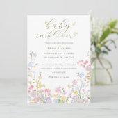 Elegant Neutral Baby in Bloom Baby Shower Kaart (Staand voorkant)