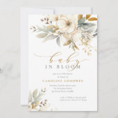 Elegant Neutral Baby in Bloom Baby shower Kaart (Voorkant)