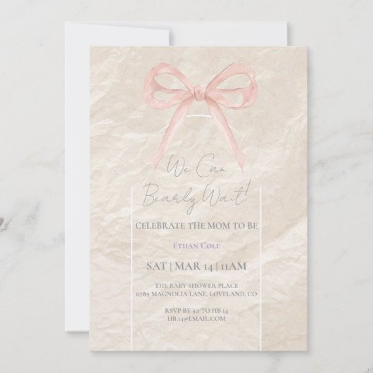 Elegant Neutral Baby Shower Invitation – Minimalis (Voorkant)