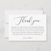 Elegant Neutral Baby Shower | Minimalist Script Bedankkaart (Voorkant)