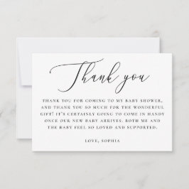 Elegant Neutral Baby Shower | Minimalist Script Bedankkaart