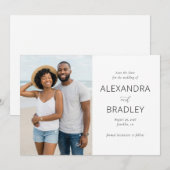 Elegant Neutral Beach Photo Save The Date (Voorkant / Achterkant)