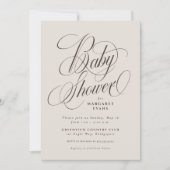 Elegant neutral beige brown baby shower kaart (Voorkant)