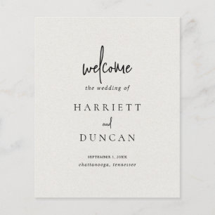 Elegant Neutral Beige Budget Wedding Programme Flyer