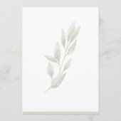 Elegant Neutral Beige Waterverf Greenery Wedding Kaart (Achterkant)