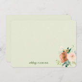 Elegant Neutral Boho Waterverf Floral Personal No Notitiekaartje (Voorkant / Achterkant)