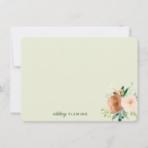 Elegant Neutral Boho Waterverf Floral Personal No Notitiekaartje