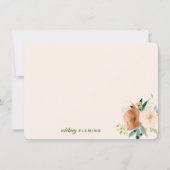 Elegant Neutral Boho Waterverf Floral Personal Notitiekaartje (Voorkant)