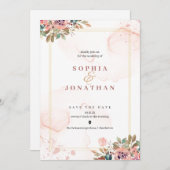 Elegant Neutral bruiloft Card nodigt ideeën uit Kaart (Voorkant / Achterkant)