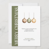 Elegant neutral Christmas baubles greeting card Feestdagenkaart (Voorkant)
