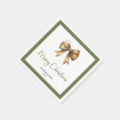 Elegant Neutral Christmas Bow Personalized Napkin Servet (Hoek)