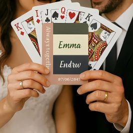 Elegant Neutral Color Wedding /Personalized Couple Pokerkaarten