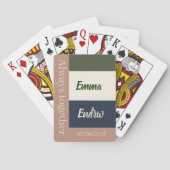 Elegant Neutral Color Wedding /Personalized Couple Pokerkaarten (Achterkant)