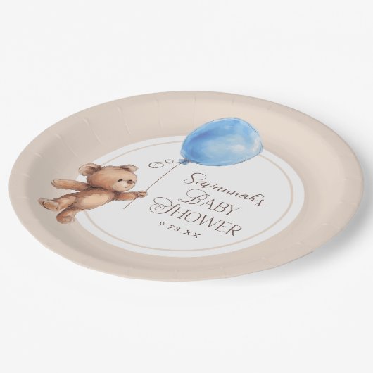 Elegant Neutral Custom Beer Baby shower Papieren Bordje (Gekanteld)