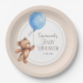 Elegant Neutral Custom Beer Baby shower Papieren Bordje (Voorkant)