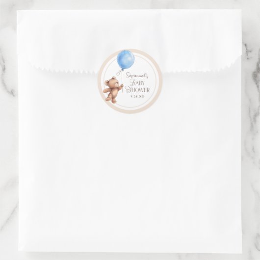 Elegant Neutral Custom Beer Baby shower Ronde Sticker (Tas)