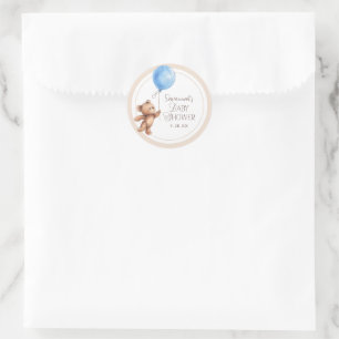 Elegant Neutral Custom Beer Baby shower Ronde Sticker