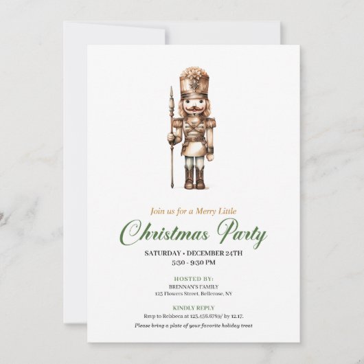 Elegant Neutral Earthy Colors Christmas Invitation Kaart (Voorkant)