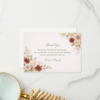 Elegant Neutral Floral Appreciation Bedankkaart