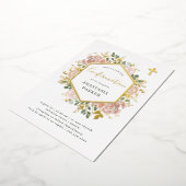 Elegant Neutral Floral | Bevestigingsgoud Folie Uitnodiging (Gedraaid)