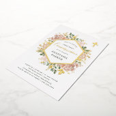 Elegant Neutral Floral | Eerste Heilige Communisti Folie Uitnodiging (Gedraaid)