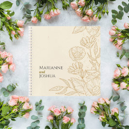 Elegant Neutral Floral Wedding Guest Book Notitieboek