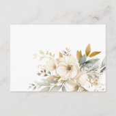 Elegant Neutral Flowers Baby shower Boeken voor Ba Informatiekaartje (Achterkant)