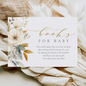 Elegant Neutral Flowers Baby shower Boeken voor Ba Informatiekaartje