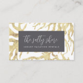 Elegant Neutral Gold Ocean Coral Visitekaartje (Voorkant)