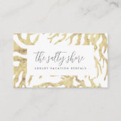 Elegant Neutral Gold Ocean Coral Visitekaartje (Voorkant)