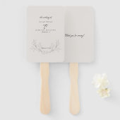 Elegant Neutral Hand-Drawn Foliage Wedding Handwaaier (Voorkant en achterkant)