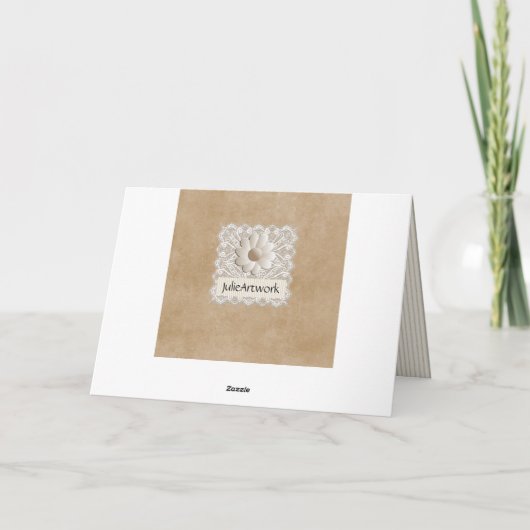 Elegant Neutral Lacy Moederdag Kaart (Achterkant)