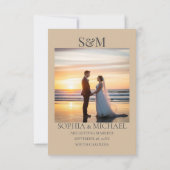 Elegant Neutral Magnolia Floral Wedding Save The Date (Achterkant)