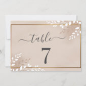 Elegant Neutral Magnolia Wedding Table Number (Achterkant)