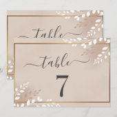 Elegant Neutral Magnolia Wedding Table Number (Voorkant / Achterkant)