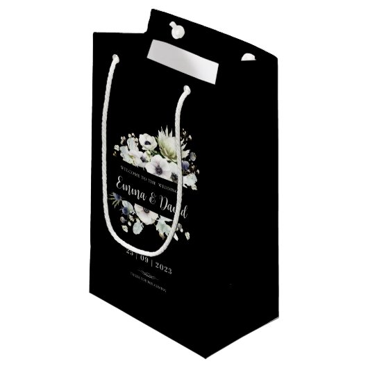 Elegant Neutral Modern Bold Wedding Black Klein Cadeauzakje (Voorkant Gekanteld)