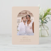 Elegant Neutral Photo Wedding Bedankkaart (Staand voorkant)